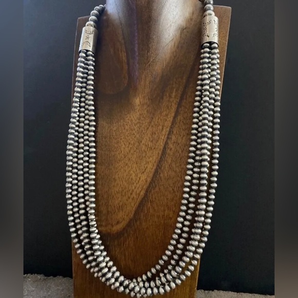 5mm Multi Strand 925 Sterling Silver Oxidized Pearls Bead...